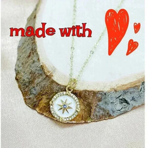 Gold compass necklace, dainty minimalist jewelry